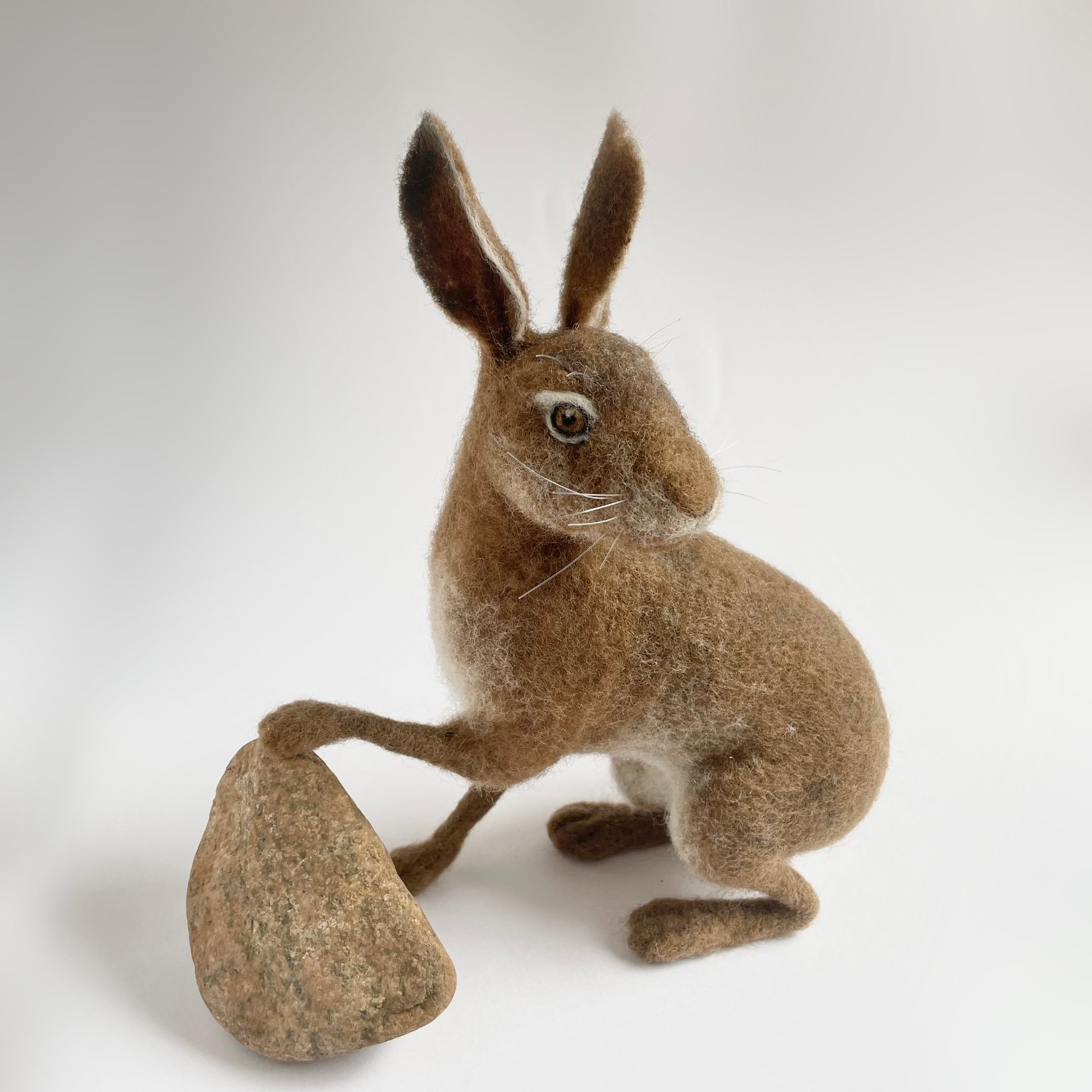 Needle felted wool hare