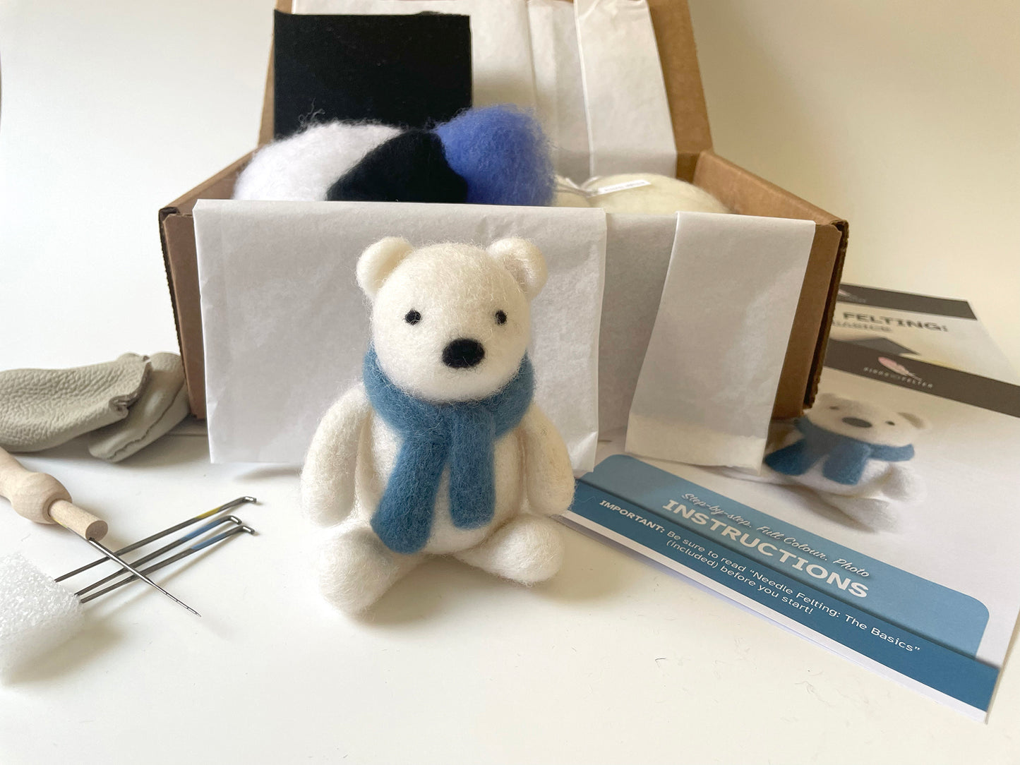 Peaceful Polar Bear Needle Felting Kit
